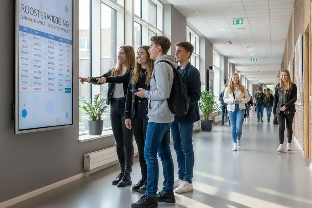 Waarom studenten schermen wél lezen – de kracht van slimme narrowcasting op scholen